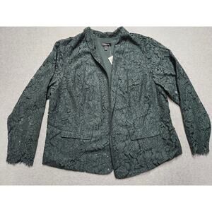 Torrid Green Lace Blazer Jacket Womens 3X 22/24 Open Front Floral NWT